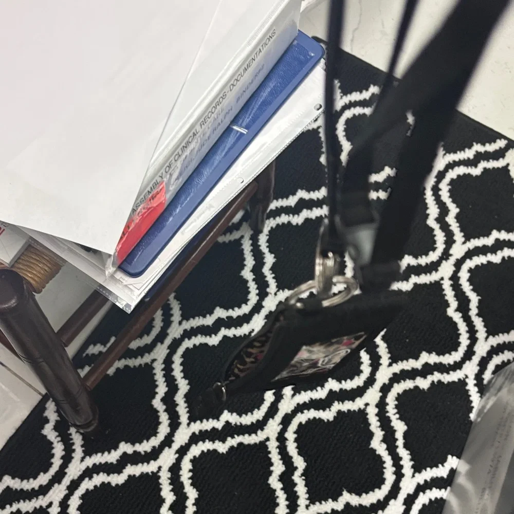 Vera Bradley Black Card Holder with Lanyard Holsters clipper
